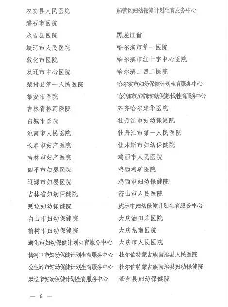 试点医院名单