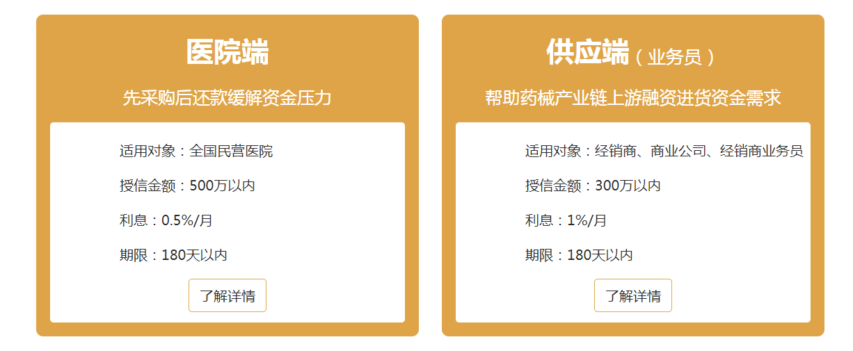 搭建供应链金融服务平台—药械网打通产业链资金“紧张”