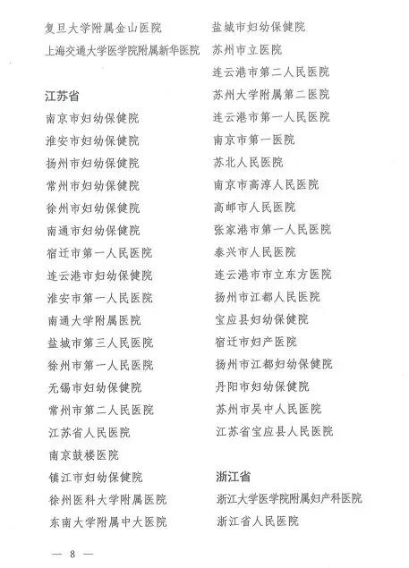 试点医院名单