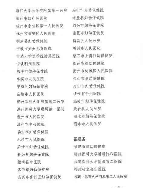 试点医院名单