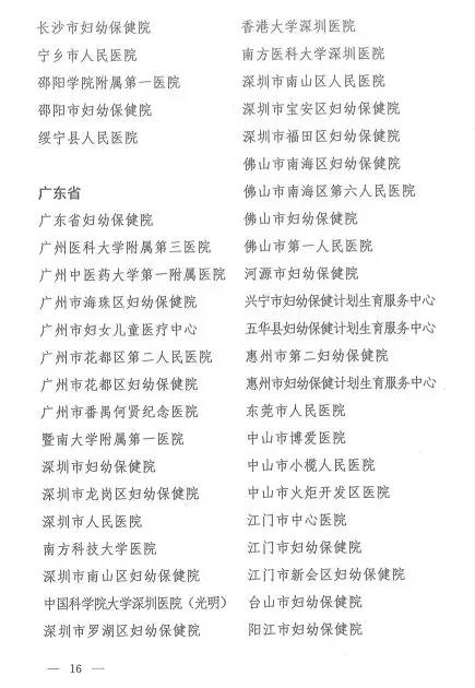 试点医院名单