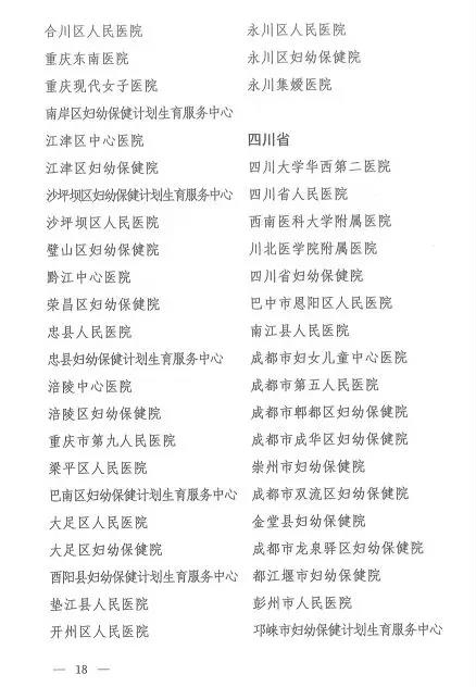 试点医院名单