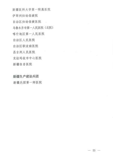 试点医院名单