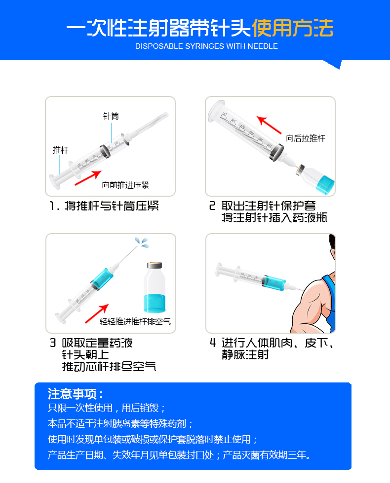 一次性使用无菌注射器带针