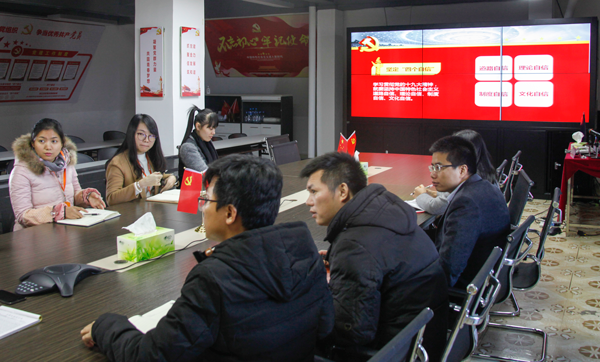 普天药械网党支部召开“学习贯彻党的十九大精神，强化‘四个意识’、坚定‘四个自信’”主题党日活动